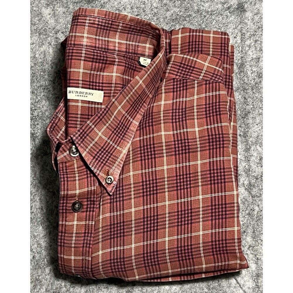 BURBERRY LONDON Plaid Button Down Shirt Men’s 3XL Multi Long Sleeve Preppy
